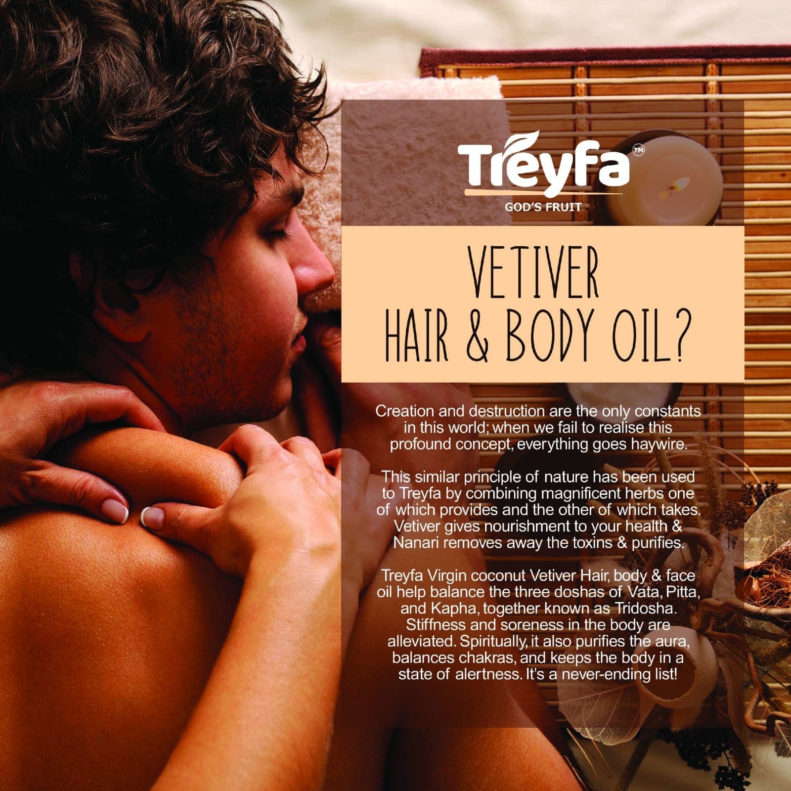 Pure Virgin Vetiver Coconut Body & Hair Oil 200ML thumbnail 2