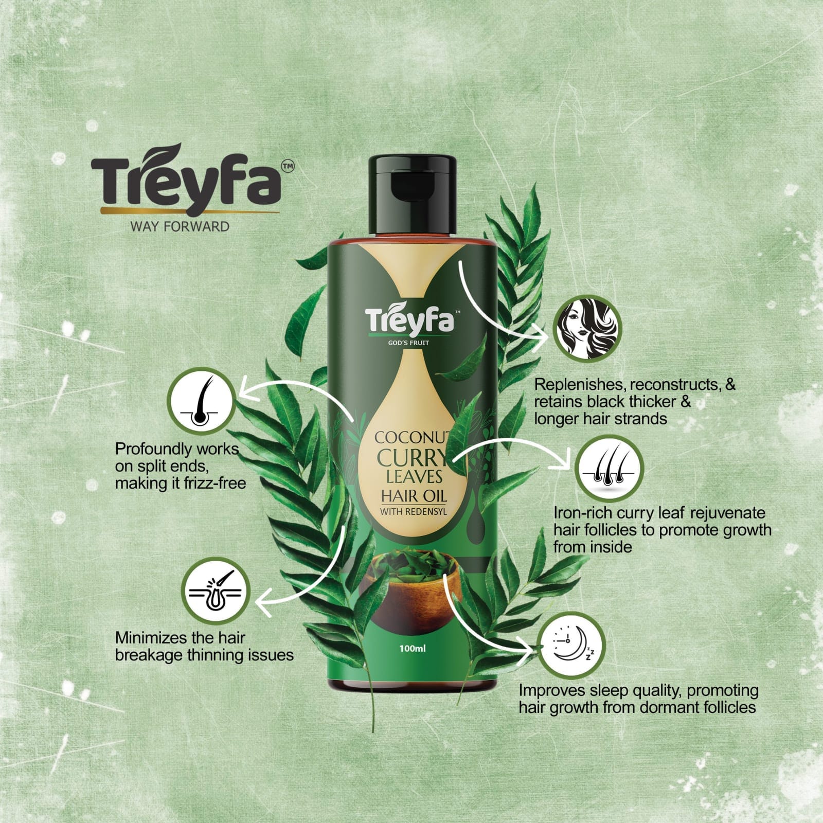 Powerful Curry Leaves Hair Oil – Strengthen & Boost Hair Growth 100ML thumbnail 2