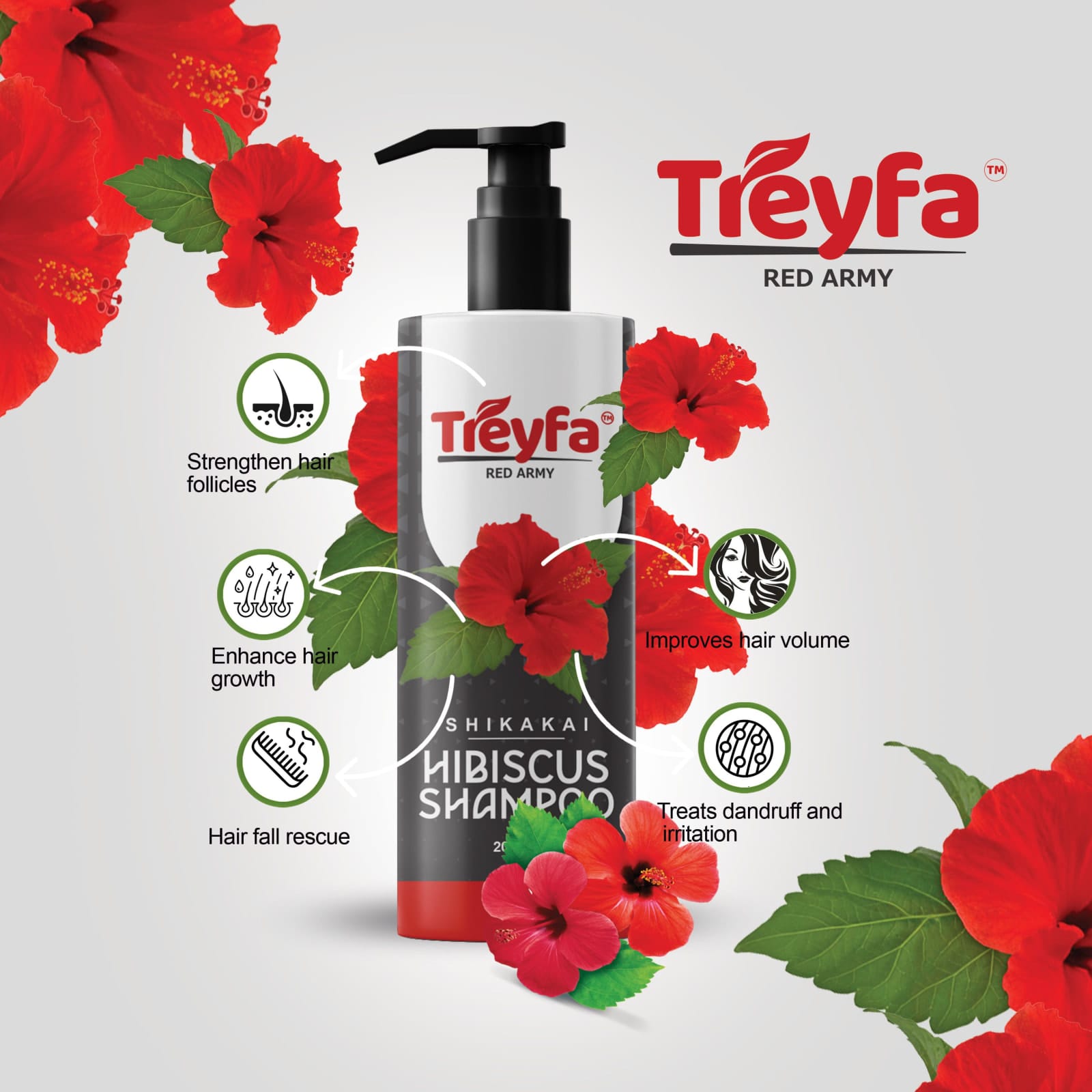 Herbal Hibiscus Shampoo for Hair Growth & Hair Fall Control 200ML thumbnail 2