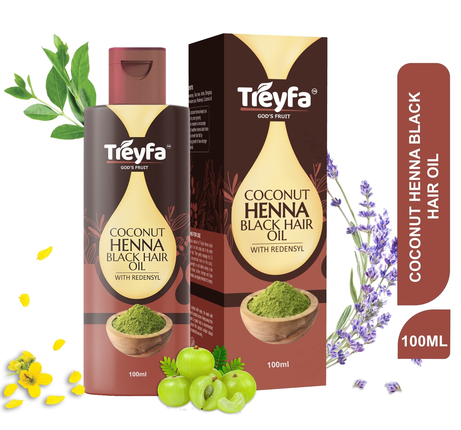 Powerful Herbal Henna Black Hair Oil – Naturally Black & Strong Hair 100ML