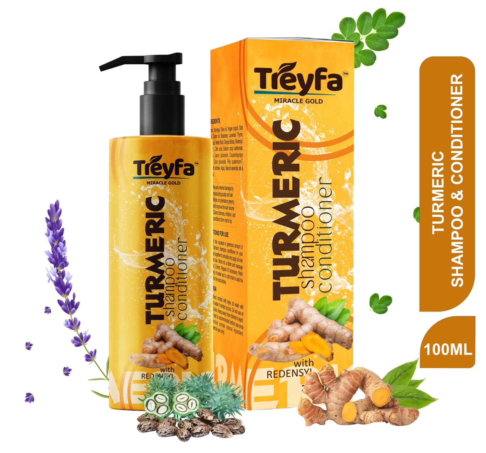 Ultimate Herbal Turmeric Bath Shampoo + Conditioner 100ML 1