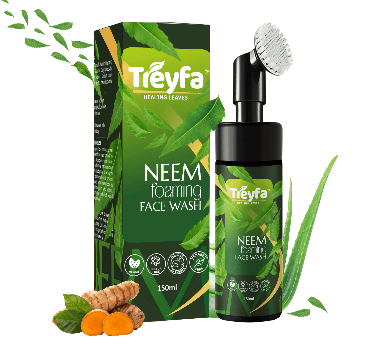 Herbal Neem Foaming Face Wash for Pimples & Oil Control 150ML