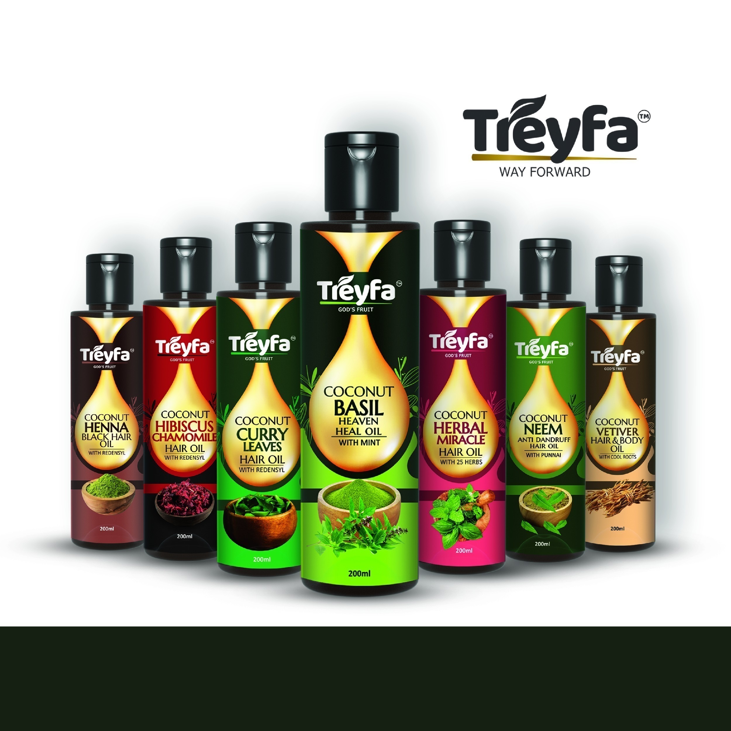 Treyfa Coconut Basil Oil Ultimate Skin Hair Elixir