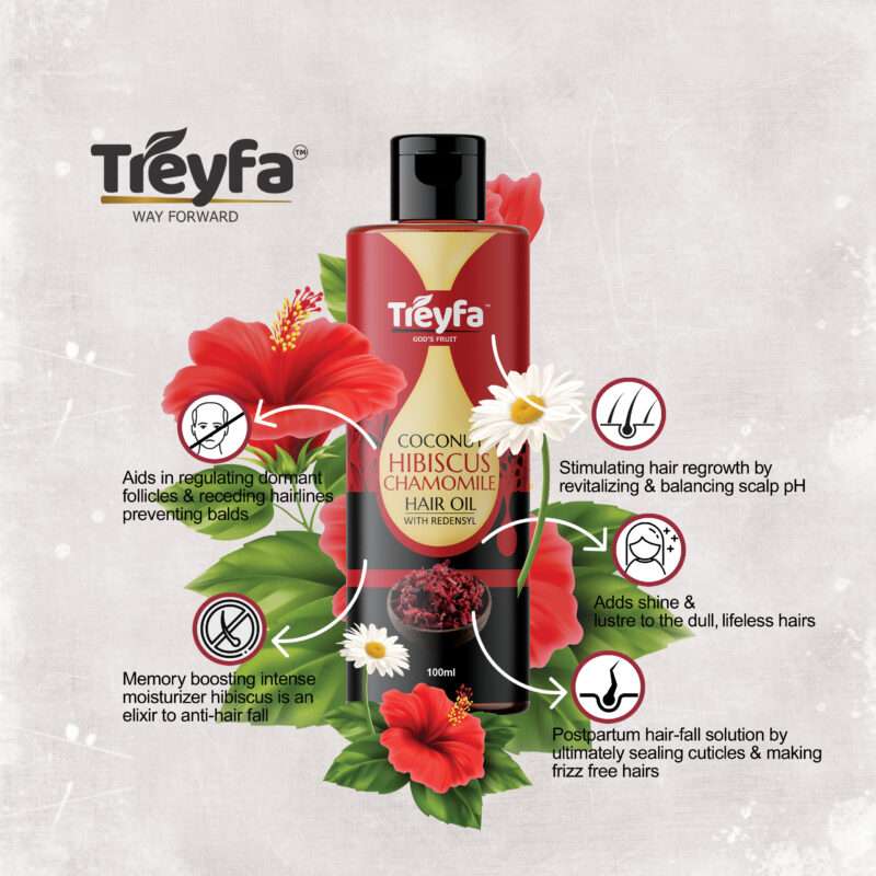 Hibiscus Chamomile Hair Oil 100ML - Image 2