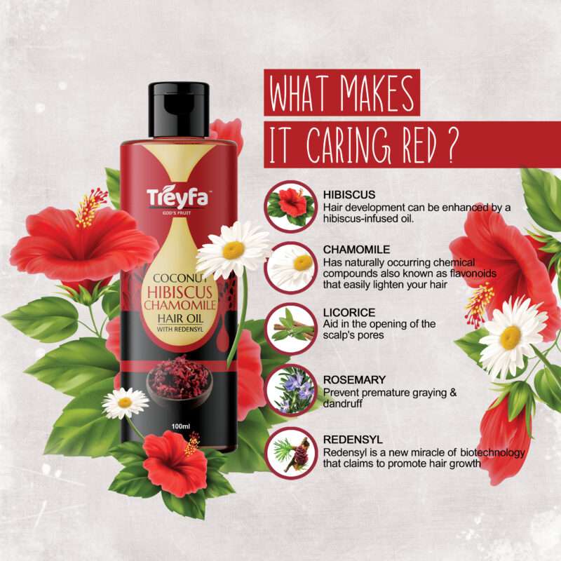 Hibiscus Chamomile Hair Oil 100ML - Image 3