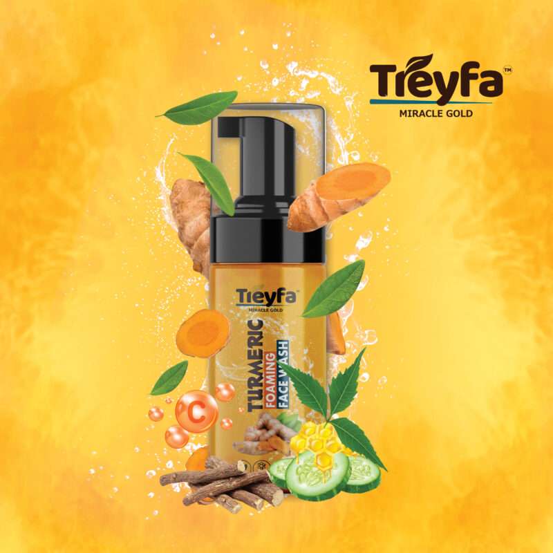Treyfa Turmeric Foaming Face Wash 100ML – Revitalize & Glow Naturally - Image 4