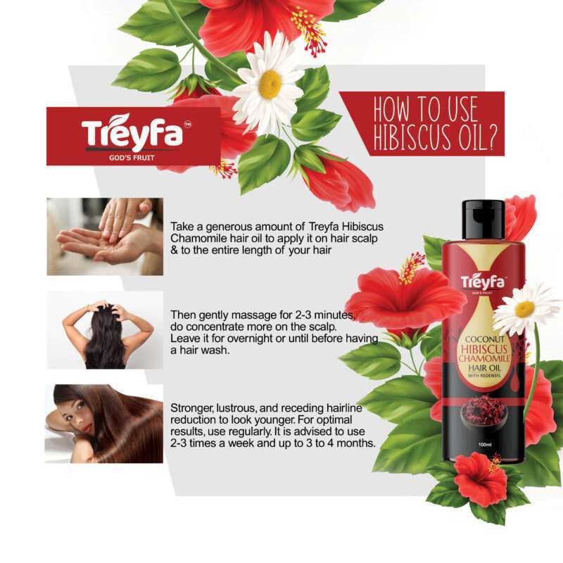 Hibiscus Chamomile Hair Oil 100ML - Image 5