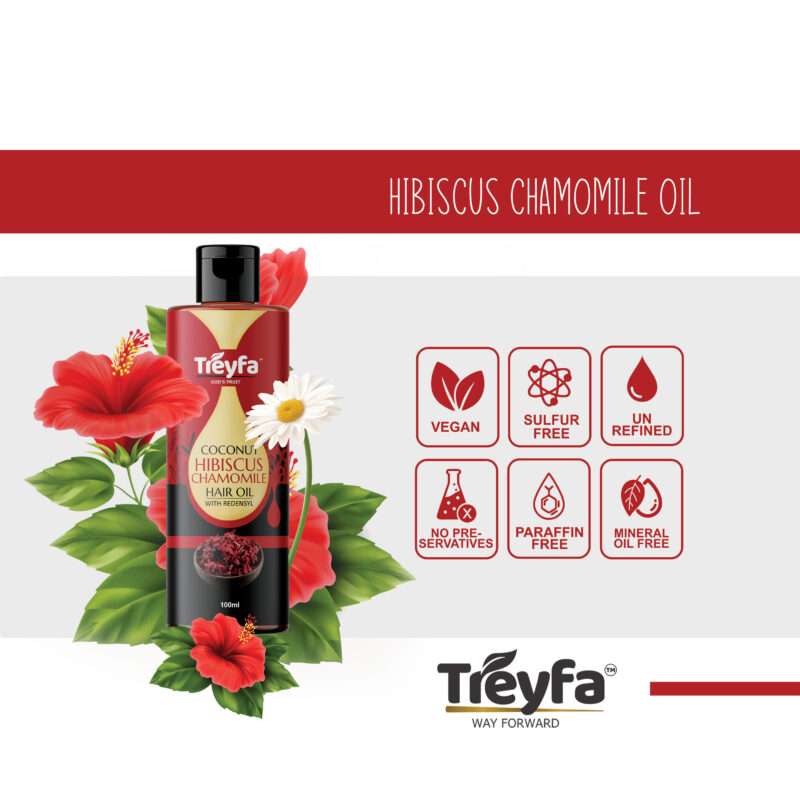 Hibiscus Chamomile Hair Oil 100ML - Image 6