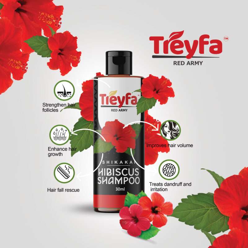 Treyfa Hibiscus Shampoo 30ML – Gentle Cleansing & Hair Growth Formula - Image 2