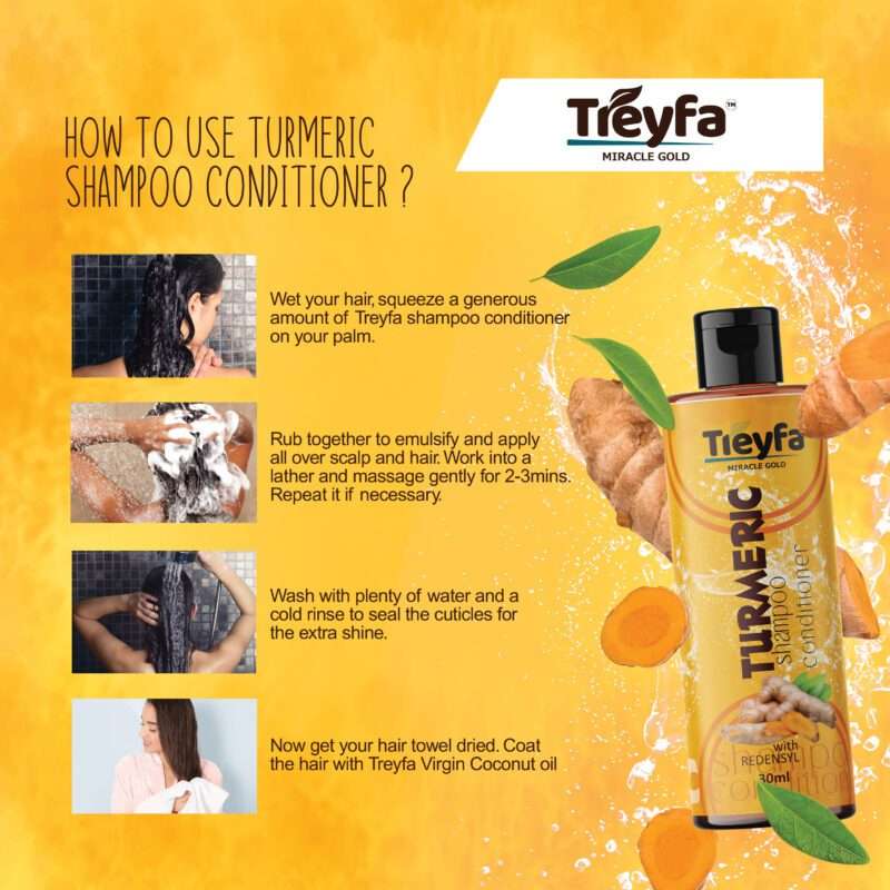 Turmeric Shampoo Conditioner 30ML – Powerful Herbal Solution for Dandruff-Free, Healthy Hair - Image 5