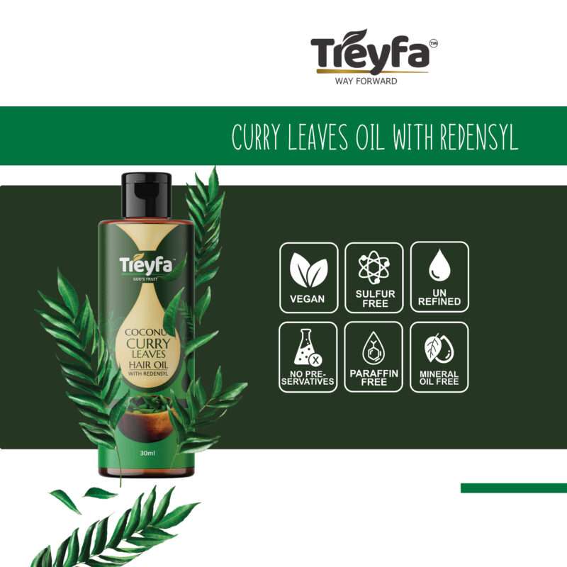 Revitalize Your Hair with Treyfa Coconut & Curry Leaves Hair Oil 30ML - Image 6