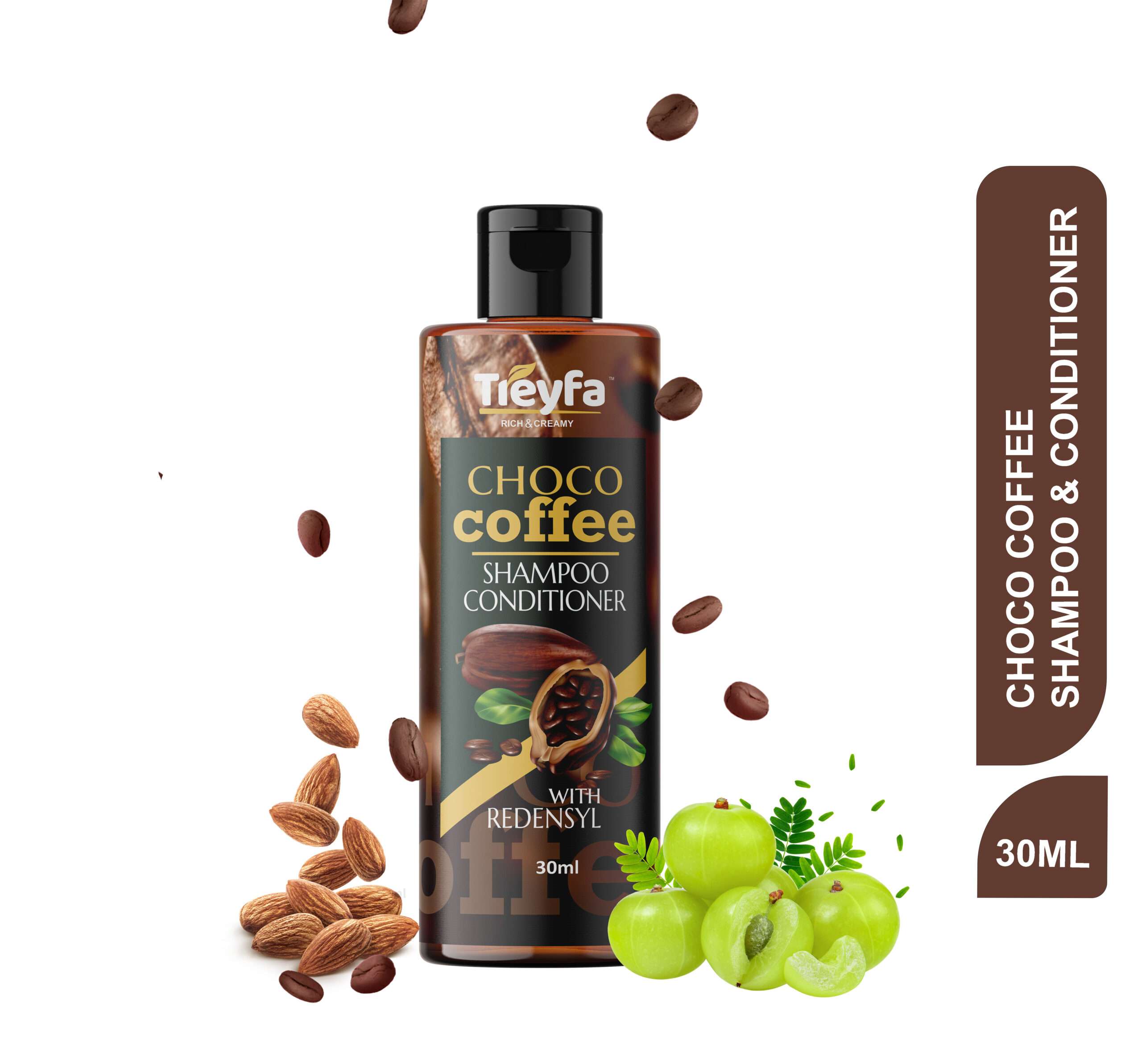Treyfa Choco Coffee Shampoo & Conditioner 30ML Bottle Front View