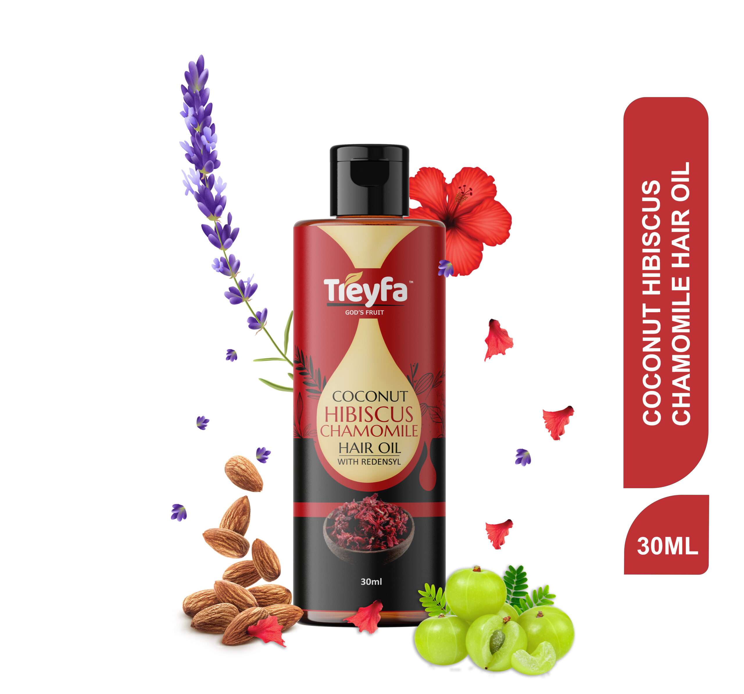 Coconut Hibiscus Chamomile Oil 30ML Herbal Hair Oil