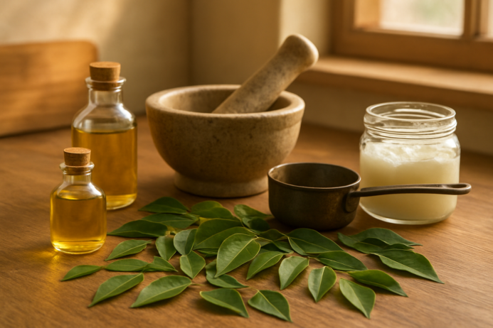 Curry leaves hair oil