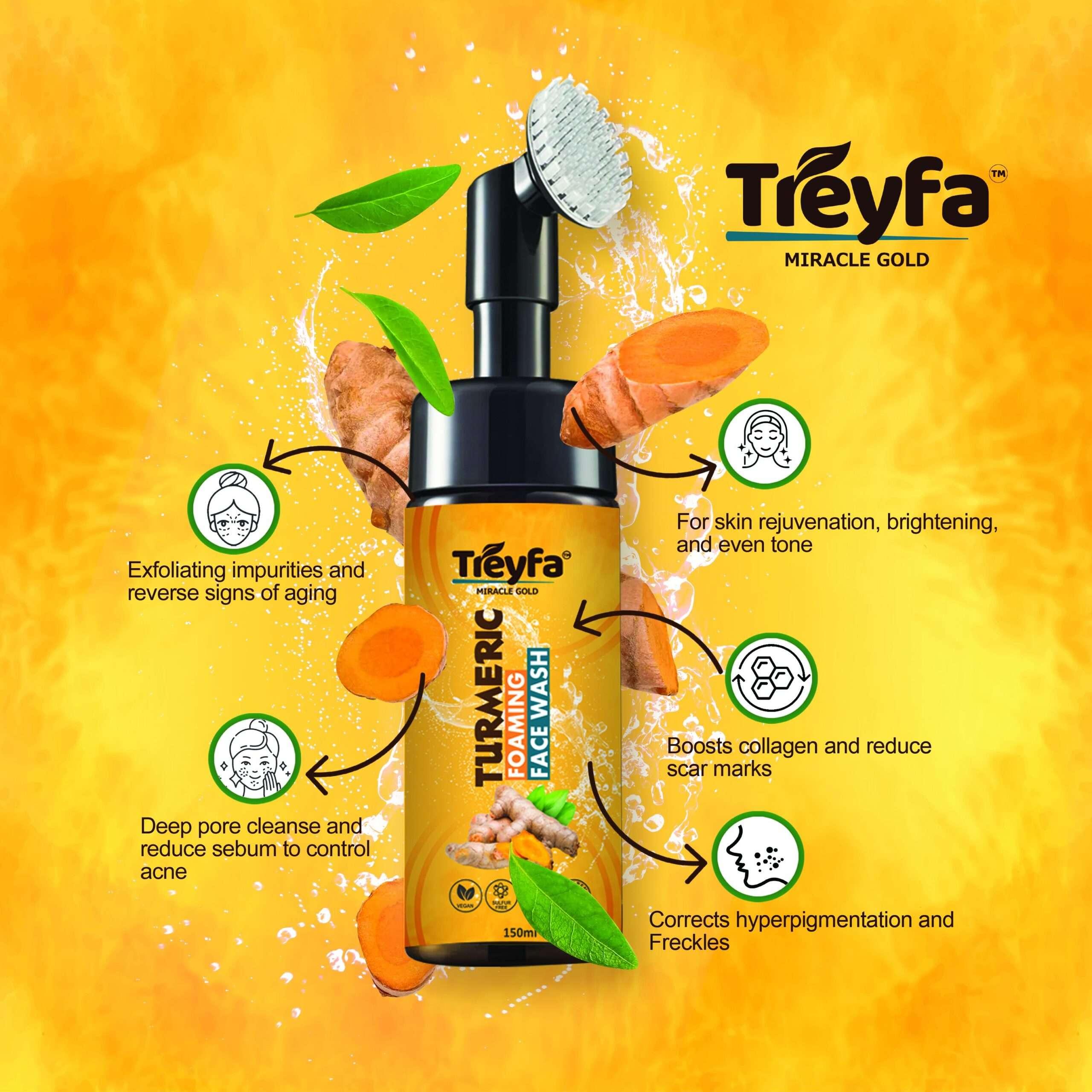 Unlock Radiant Skin with Our Turmeric Foaming Face Wash – The Secret to Glowing Complexion! 150ml - Image 2