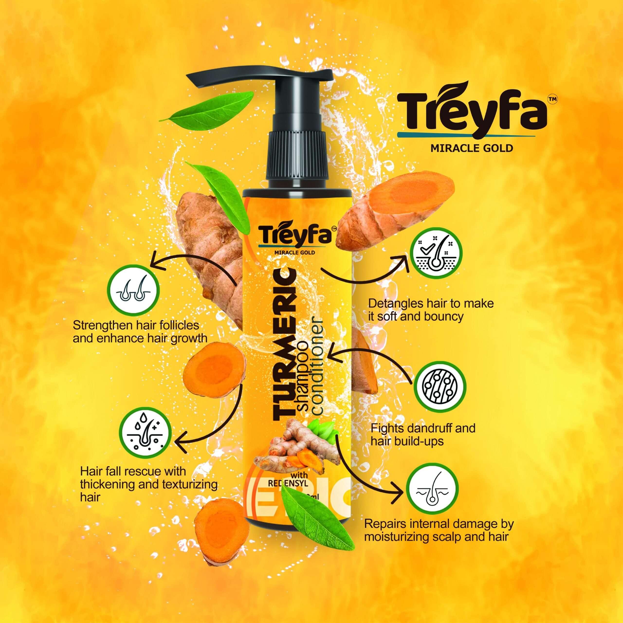 Powerful Turmeric Shampoo Conditioner For Hair Growth & Hair Fall Control | Shampoo For Women & Men | 200ML - Image 2