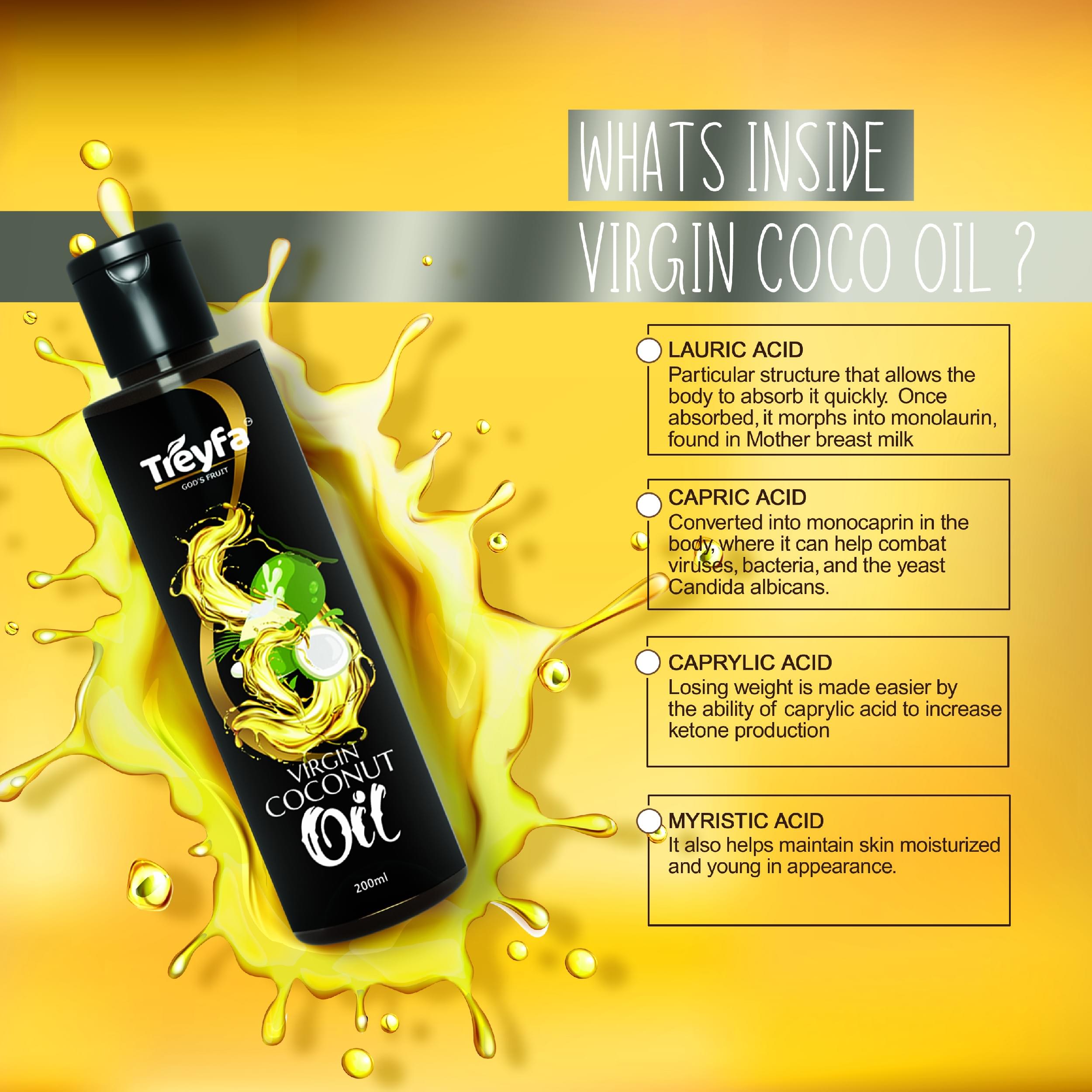 Pure Treyfa Virgin Coconut Oil – 200ML - Image 5