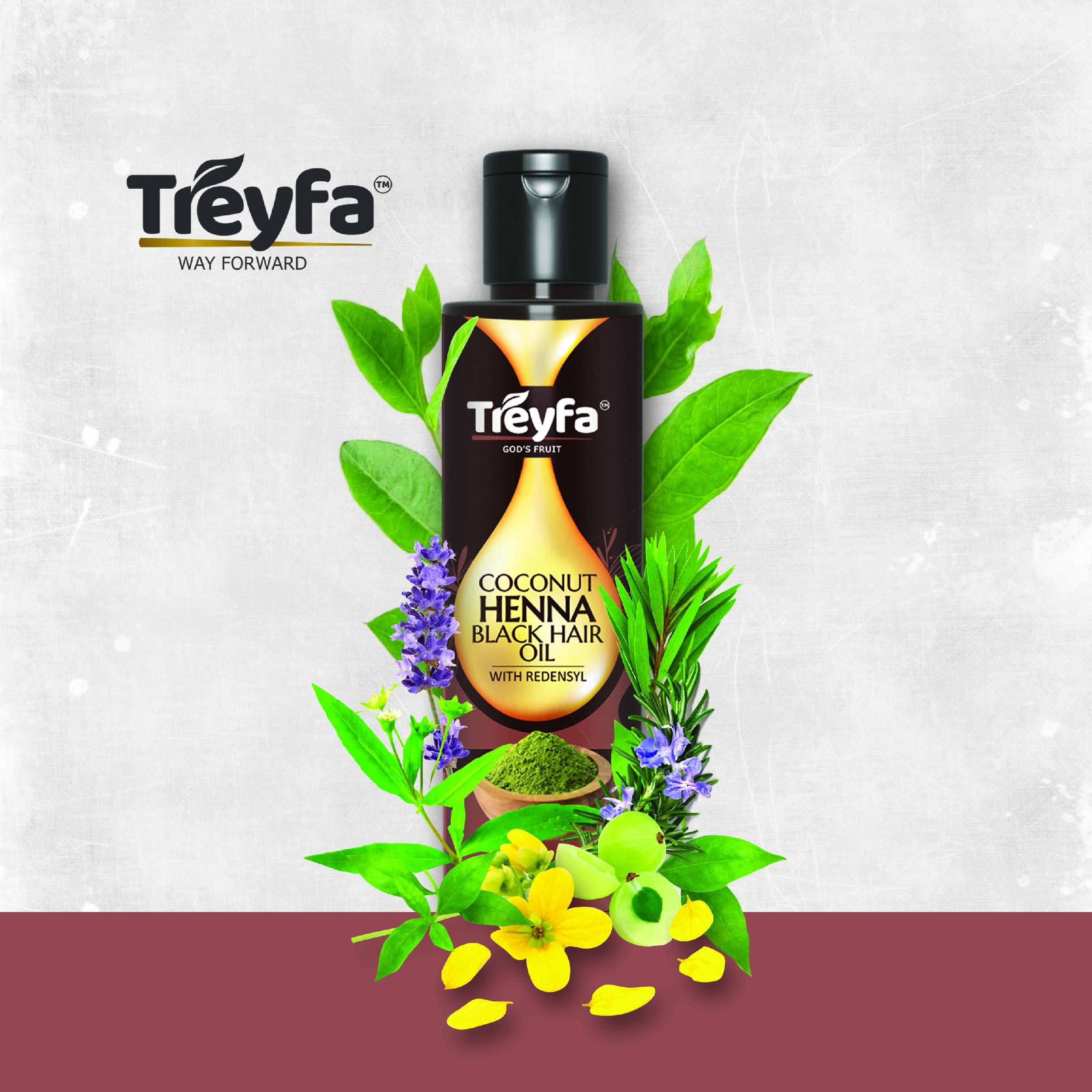 Treyfa Premium Coconut Henna Black Hair Oil – 200ml - Image 5