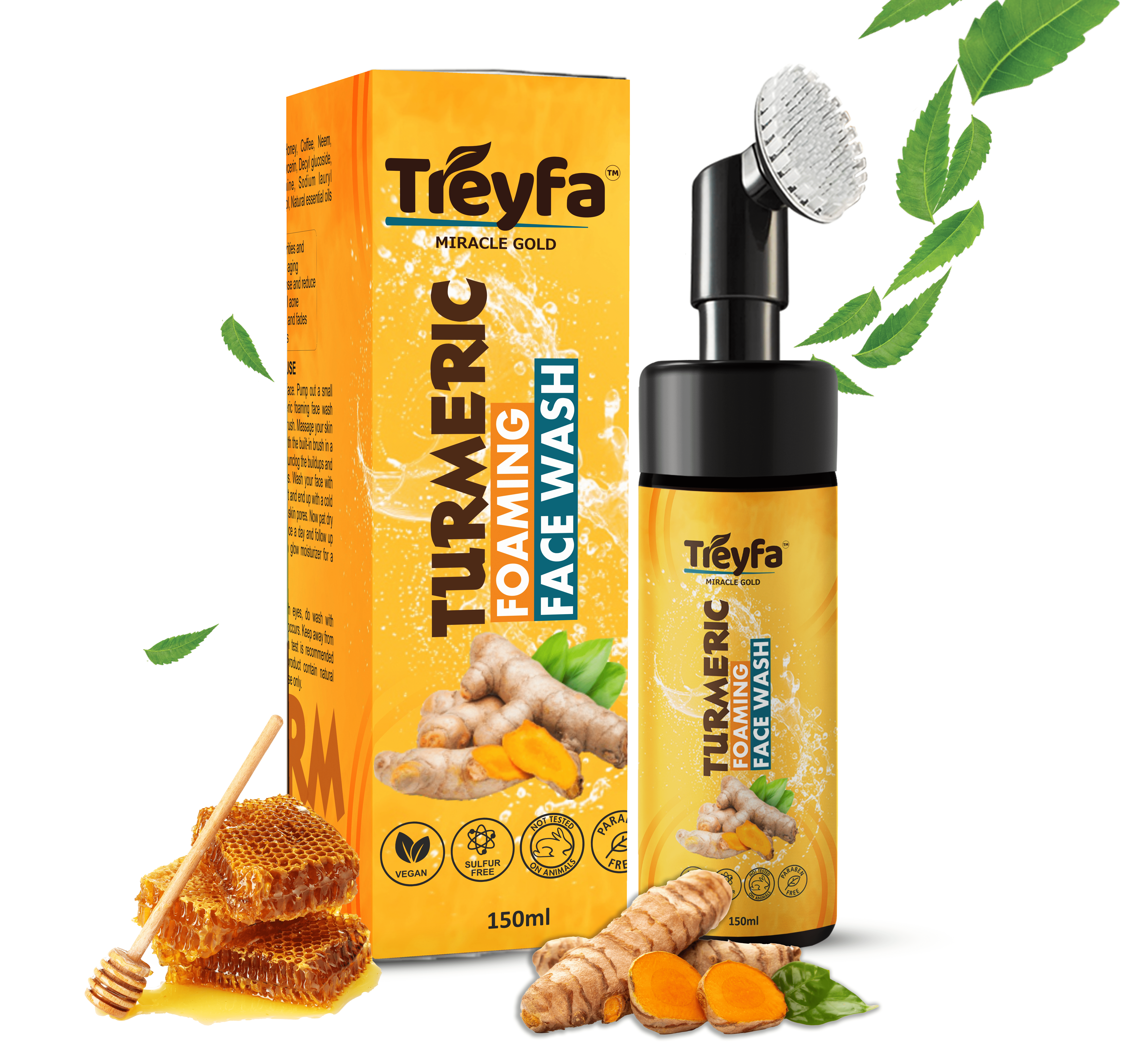 Turmeric Foaming Face Wash 150ml for Glowing Skin